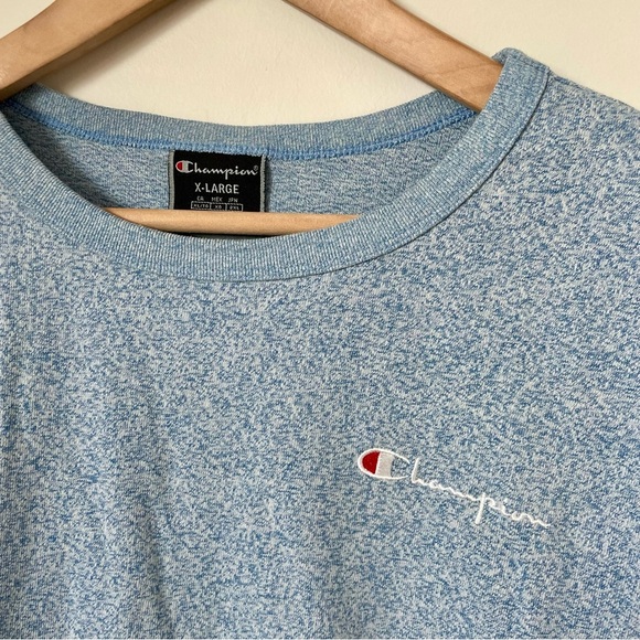 Champion Women's Cropped Tee T Shirt Cotton Size Extra Large Light Blue - Picture 2 of 5